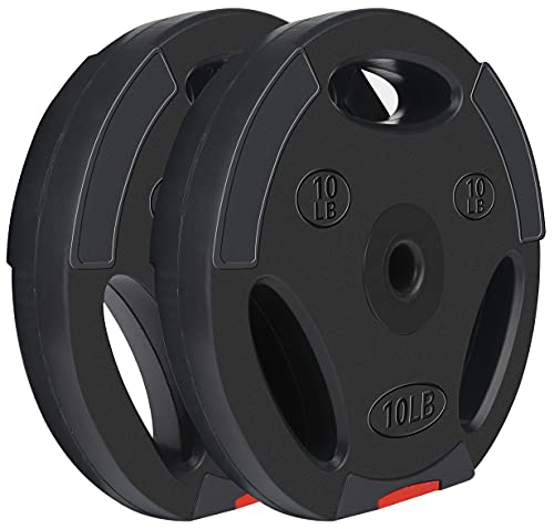Signature Fitness Vinyl Standard Plate Weight Plate for Strength Training and Weightlifting, Multiple Sizes