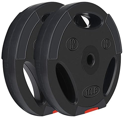 Signature Fitness Vinyl Standard Plate Weight Plate for Strength Training and Weightlifting, Multiple Sizes
