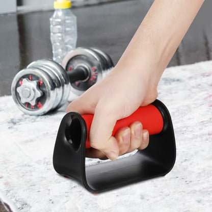 Push up Bars Pair for Floor Workouts, Red Calisthenics Equipment with Anti-slip Grips, Portable Strength Training Handles for Home Gym Fitness