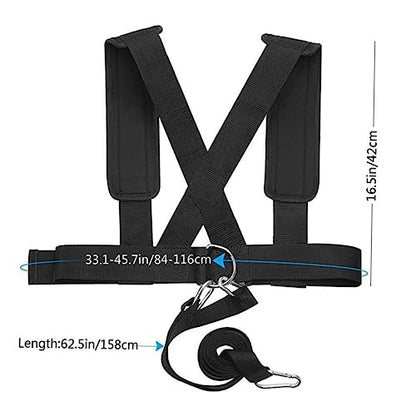Mikinona 2pcs Fitness Resistance Sled Harness with Padded Shoulder Straps for Weight Training and Speed Burst Non Slip Belt for Gym Home Outdoor Workout