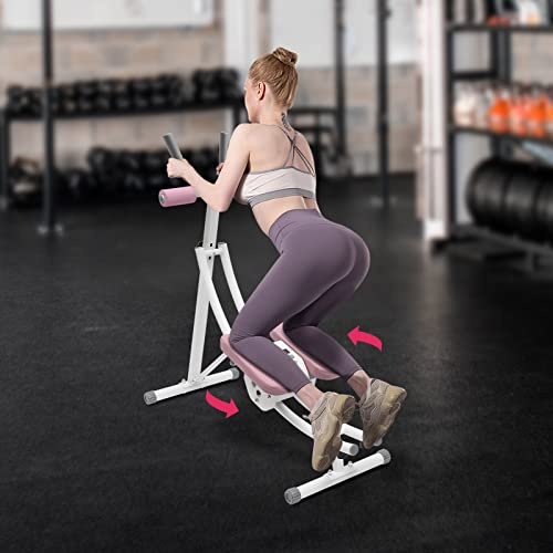 Ab Machine for Home Gym, 330lbs Capacity Dual-Track Ab Roller with Rotating Knee Pad & LED Display, Foldable Abdominal Exercise Equipment for Core Workout, Men & Women
