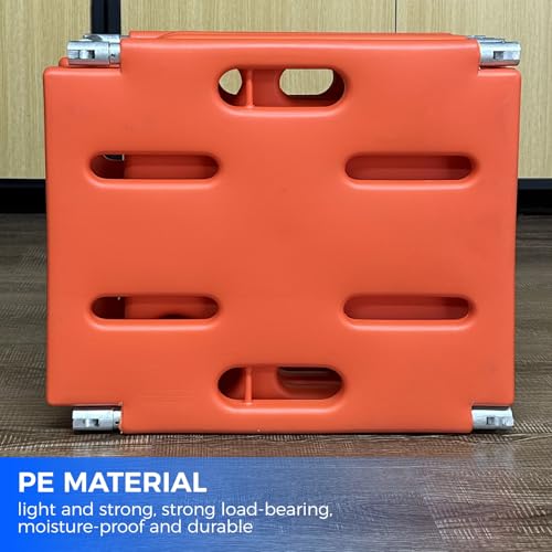 Water Floating Stretcher PE 4-fold, Plastic Emergency Rescue Spine Board, Life Board with Seat Belt, First Responder Backboard, Weight Capacity 353lbs