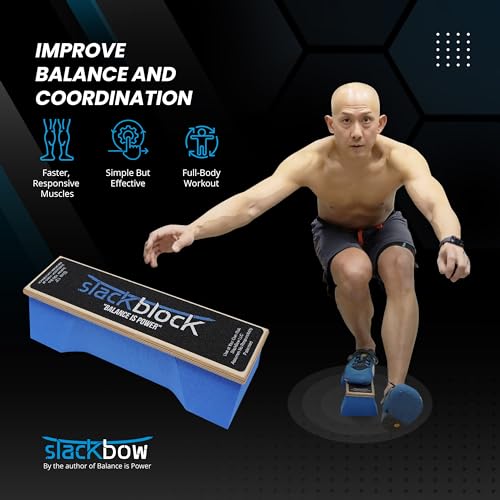 SlackBlock Athletic Balance Trainer – Improve Balance, Stability, and Athletic Performance – Condition Your Body and Prevent Injury - Compact and Portable - size: 15"