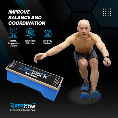 SlackBlock Athletic Balance Trainer – Improve Balance, Stability, and Athletic Performance – Condition Your Body and Prevent Injury - Compact and Portable - size: 15"