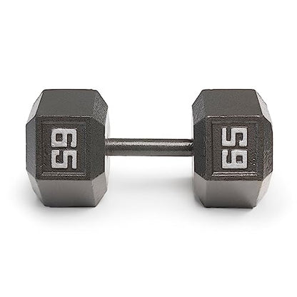 Marcy Cast Iron Hex Dumbbells Collection - Available size from 3-lb to 100-lb, SOLD INDIVIDUALLY - style: 65lbs