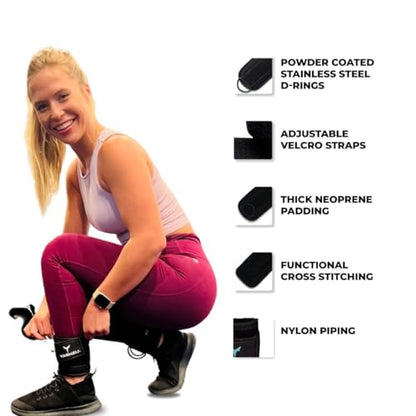 Ankle Straps for Cable Machines Women, Glute Kickback Cable Machine Attachments, Gym Ankle Cuffs, Wrist Cuffs for Workout, Leg Training Accessory, Fitness Gear for Home or Gym