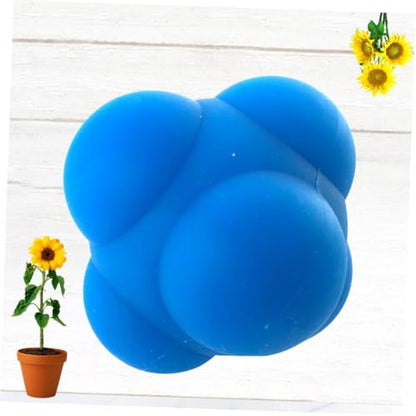 Hexagonal Silicone Reaction Ball for Agility Training Bounce Trainer for Reflex and Hand-Eye Coordination Six-Sided Workout Sphere for Men and Women