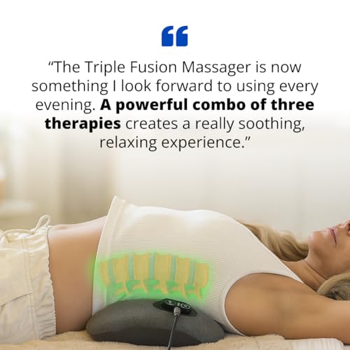 Triple Fusion Back Massager - The Official Smooth Spine Massager with Heat - Design to Support Lower Back Comfort, Relaxation Device for Home Use (Triple Fusion Back Massager)