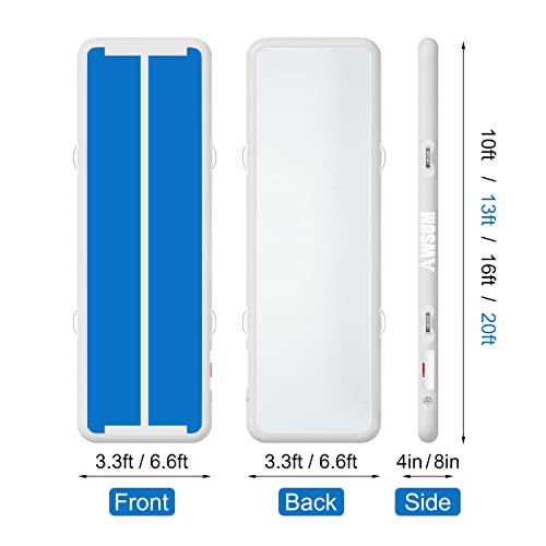 AWSUM Inflatable Gymnastics Mat, Tumble Track Air Mats with Pump - color: Blue/White, size: 20ft*6.6ft*8in(6*2*0.2M)