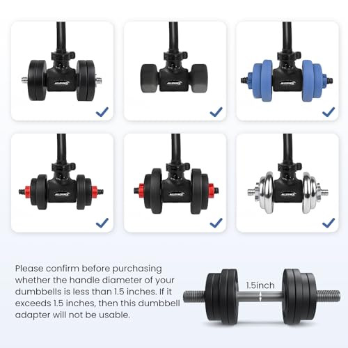 Dumbbell to Barbell Converter 2.0 – Transform Dumbbells into Barbell Set for Home Gym, Adjustable Weight Bar with Anti-Slip Foam Grip, Steel Clamp & 200LB Max Capacity, Compatible with Standard Dumbbells (Wave)