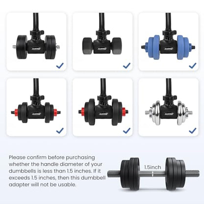 Dumbbell to Barbell Converter 2.0 – Transform Dumbbells into Barbell Set for Home Gym, Adjustable Weight Bar with Anti-Slip Foam Grip, Steel Clamp & 200LB Max Capacity, Compatible with Standard Dumbbells (Wave)