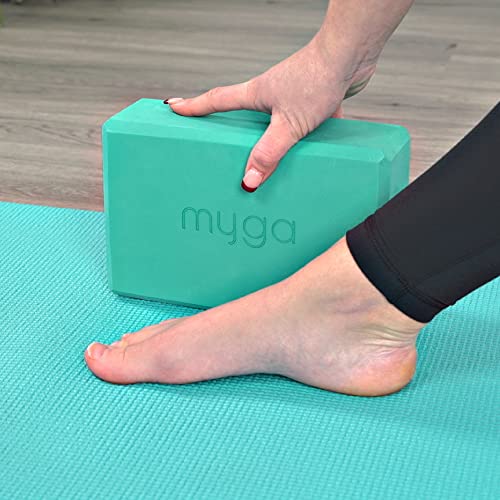 MYGA Yoga Block,Lightweight EVA Foam Yoga Brick,High Density Non-Slip Block for Yoga Poses, Pilates, Balance and Flexibility - color: Turquoise