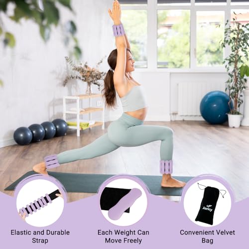 Ankle Weights Wrist Weight for Women Men, Set of 2, 1 lb/2 lb Each - color: Purple, size: 1lb each weight (2lbs Pair)