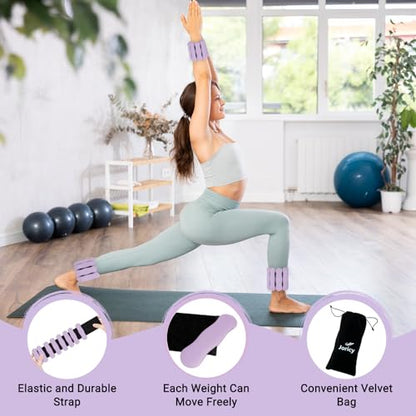 Ankle Weights Wrist Weight for Women Men, Set of 2, 1 lb/2 lb Each - color: Purple, size: 1lb each weight (2lbs Pair)