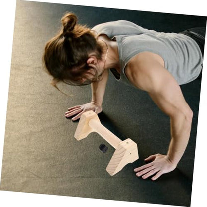Outanaya Wooden Push up Bars Calisthenic Training Parallettes Beech Wood Non-slip Floor Handles 30cm Pair for Home Gym Strength Workout Men Women