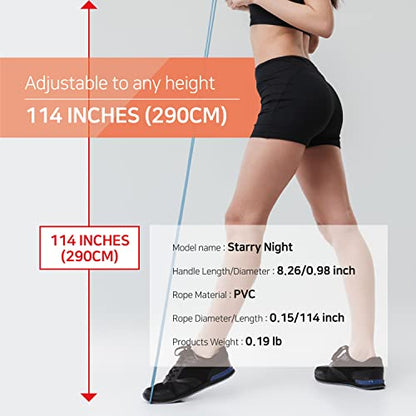 Skipping Jump Rope for Fitness Workout - Light Weight, Adjustable, Tangle Free, Excellent line control for Cardio Boxing, CrossFit, Training Exercise All Ages and Gender ( Special Luxury, KA-220, Made in Korea)