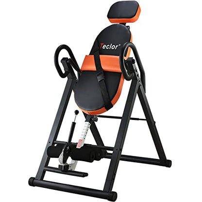 Inversion Table for Back Pain Relief, 350 lbs Capacity Strength Training Inversion Equipment, Decompression Table for Pain Therapy Training with Safe Belt & Comfortable Ankle Holders