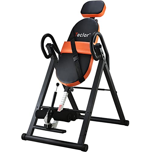Inversion Table for Back Pain Relief, 350 lbs Capacity Strength Training Inversion Equipment, Decompression Table for Pain Therapy Training with Safe Belt & Comfortable Ankle Holders