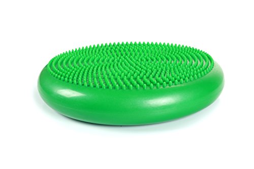 CanDo 30-1870G Inflatable Balance Disc for Balance Training, Proprioception, Strengthening Lower Extremities, Posture, Back Pain, Stress Relief, Restlessness and Anxiety, Green, 14" Diameter - color: Green, size: 13.8" diameter