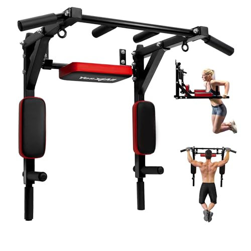 Yes4All Pull Up Bar Wall Mounted - Multifunctional Wall Mounted Pull Up Bar for Home Gym Workout Strength Training Equipment - color: A. Multifunctional Wall Mounted Pull Up Bar