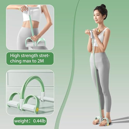 Multifunctional 6 Tube Elastic Yoga Resistance Bands for Waist Arm Leg Stretching, Affordable Training Aid, Latest Upgrade Sit Up Exercise Equipment for Women Men (Purple) - color: light green