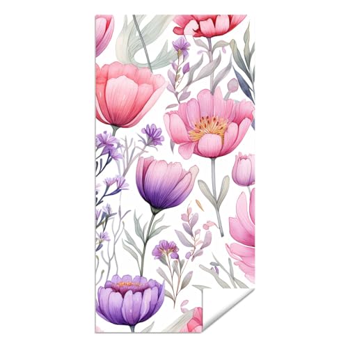 Microfiber Beach Towel Sand Free Quick Dry Oversized Floral Watercolor Pink Purple Lavender Lightweight Compact Travel Bathing Wrap Pool Swimming Accessories 71 x 32 Inches 1 Pcs - color: Pastel