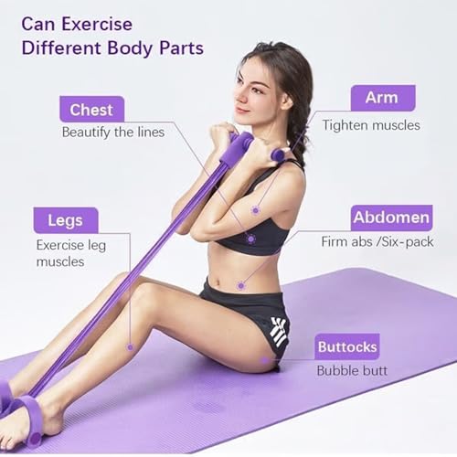 21 Fitness Resistance Bands-6 Tube Pedal Ankle Puller, 2025 Upgraded Multifunction Tension Rope, Home Gym Equipment for Full Body Strength for Abdomen/Waist/Arm/Leg Training and Stretching