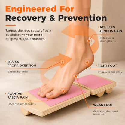 Adjustable Balance Board for Ankle Strengthening & Stability - color: Pink
