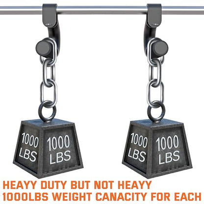 Neutral Grip Handles for Pull Up,1000 lbs Heavy Duty Steel Pull Up Handles,Ergonomic Portable Hooks for Barbell Row Deadlift Resistant Bands for Home Gym Fitness Enthusiasts-2 Pack
