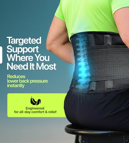 Plus Size Lower Back Brace 5XL - The Most Effective Back Pain Relief for Men & Women, Adjustable Lumbar Support Belt for Injury Prevention, Sciatica, Scoliosis, Herniated Disc