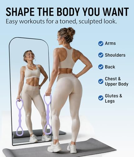 Upgraded Figure 8 Resistance Bands, Resistance Bands for Arms & Full Body Workout, Stretch Resistance Band with Handles for Yoga, Pilates, Toning, Home Fitness & Physical Therapy