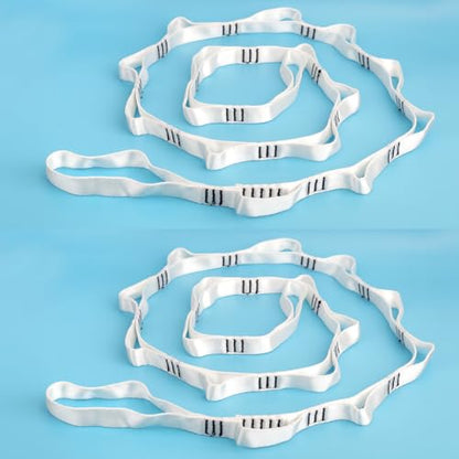 2PCS 5.9ft Long Nylon Daisy Chain Straps for Aerial Yoga Hammock Swing Adjustable Aerial Silk Extender Hanging Rope for Aerial Yoga Belts 180cm - color: White