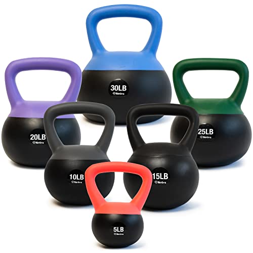 bintiva Soft Kettlebells - Sea and Iron Sand Filled Weights for Women and Men - Color Coded Kettle Bell Sets - color: 10 LBs