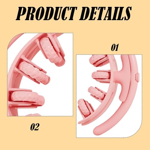 Leg Massage Tool with 20 Wheels Detachable Smooth Rolling 11x10.2x3.2inch Lightweight Multipurpose Adjustable, Pink