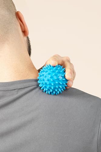 Massage Ball Set for Myofascial Trigger Point Release & Deep Tissue Massage - Set of 6 - Large Foam/Small Foam/Lacrosse/Peanut/Spiky/Hand Exercise Ball (Blue)