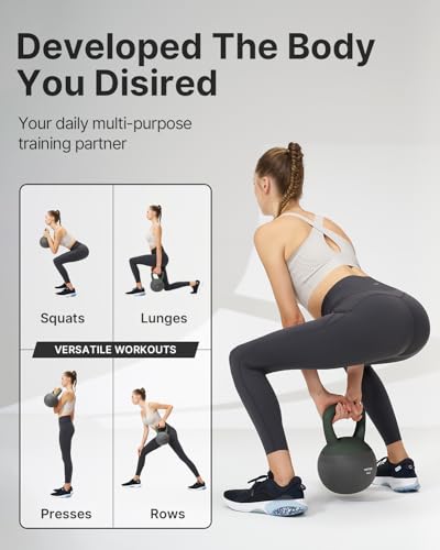 YOTTOY Soft Kettlebell, Set for Strength Training Kettlebells & Home Workouts, Soft-Sided Cushioned Base, Wide-Handle - Ideal for Men, Women, & Beginners - color: 30LB-Green