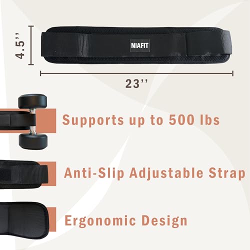 Hip Thrust Belt Adjustable Heavy-Duty with 3 Resistance Bands, Non-Slip Hip Pad for Glute Training, Home Gym Workout Equipment for Dumbbells and Kettlebells