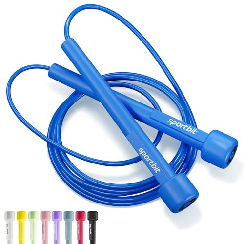 SPORTBIT Adjustable Jump Rope for Fitness and Exercise - color: Blue