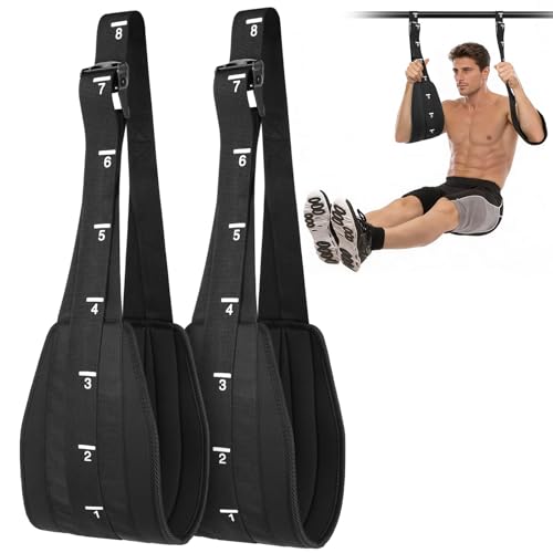 Hanging Ab Straps for Pull up Bar 1 Pair, Workout Abdominal Slings, Core Strength Training Equipment for Gym Home - color: 1 Pair-Number Version-Black