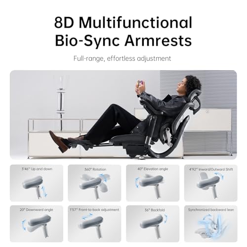 SIHOO Doro C300 Pro V2 Ergonomic Office Chair with Footrest, 2 Packs, Black - color: Jet Black, size: Pack of 2