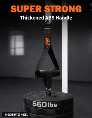 Fitarc Double D Row Handle Cable Attachments for Gym, Non-Slip V Bar Attachment for Home Gym Equipment, T Bar Row Attachment for Back Training, LAT Pulldown Attachments and Cable Machine Attachment - color: Black Exercise Handle & Double D Handle
