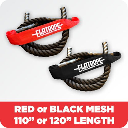 Patented FLATROPE 5lb Weighted Jump Rope, Heavy Flat-Mesh Design to Reduce Ankle Injury, Adjustable Strength-Training Rope for Muscle Building, Conditioning & HIIT, Home Gym Fitness Equipment for CrossFit, HYROX, Spartan, DEKA Athletes - color: Black, siz