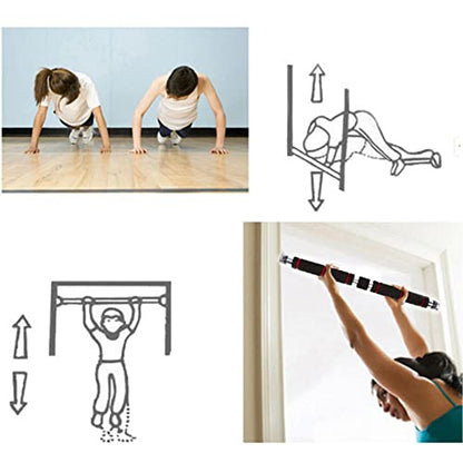 Door Chin Bar Screwless Pull Up Bar Assembled Adjustable Flexible Gym Bars for Gym Office Home Strength Training Equipment 60-100cm