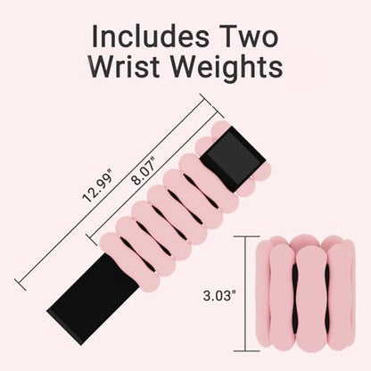 Ankle Weights Wrist Weight for Women Men, Set of 2, 1 lb/2 lb Each - color: Pink, size: 1lb each weight (2lbs Pair)
