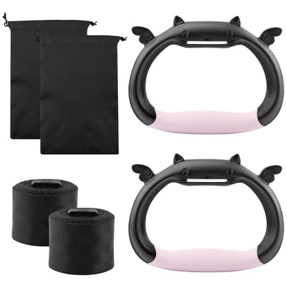 Kakalote Gymnastics Rings, Gymnastics Ring for Home Exercise, Pull up Rings with Adjustable Strap Load Bearing 550lb, Indoor Outdoor Pull-up Bar Strength Training Rings for Adults Kids