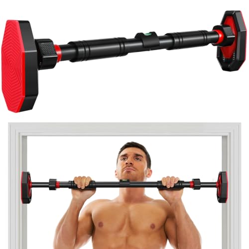 Abaodam Adjustable Pull up Bar for Doorway - Portable Home Gym Strength Training Equipment with Secure Locking Comfortable Grip No Drilling Fits 25.59-39.37 Inch Door Frames