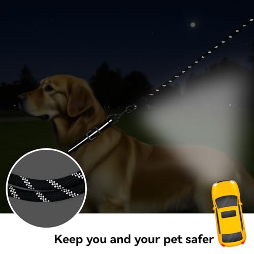 Long Dog Training Leash，Heavy Duty Reflective Rope Lead for Small Medium Large Dogs ，6FT 10FT 15FT 30FT 50FT for Training, Walking, Backyard, Camping