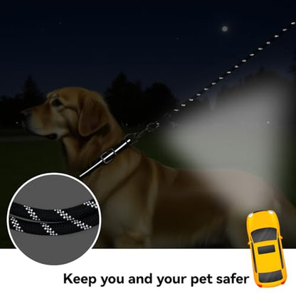 Long Dog Training Leash，Heavy Duty Reflective Rope Lead for Small Medium Large Dogs ，6FT 10FT 15FT 30FT 50FT for Training, Walking, Backyard, Camping