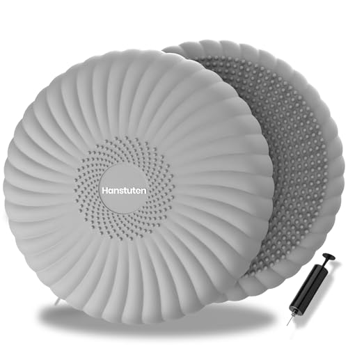 Wobble Cushion Core Balance Disc, Wiggle Seat for Sensory Kids to Stay Focused, Non-slip Balance Pads with Inflation Pump for Physical Therapy & Core Strength - color: 1Grey