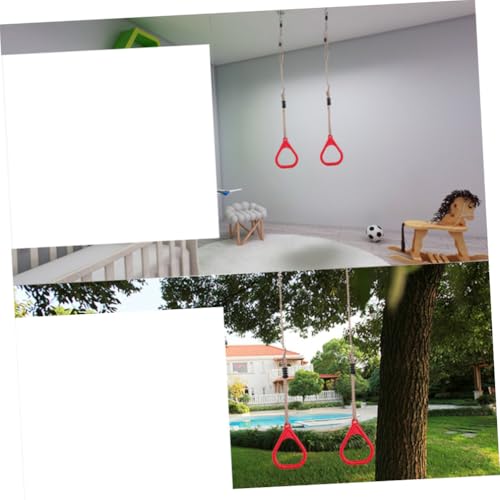 Plastic Gymnastic Rings for Children Full Body Strength Training Red